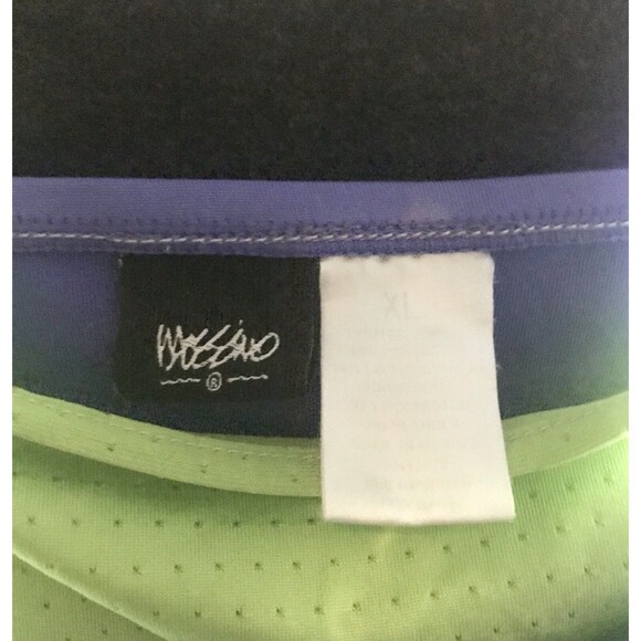 Mossimo Y2k 90s Two Tank Top Blue Lime Green Two Tone Vintage XL Rave Sleeveless - Picture 2 of 7